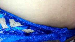 colombian amateur babe with big ass and tits pulls panties aside for homemade dildo play in her wet spots