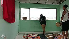 The whore of my cousin helped me do cardio by eating and fucking her huge fat ass - full story