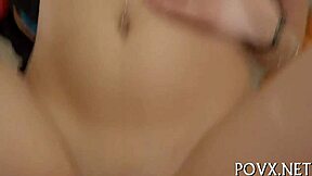 Taut shaved pussy nailed hard