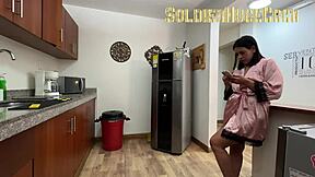 Wifes best friend offers deep blowjob and creampie ride for cash in amateur scene