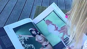 the petite blonde milf discovered a playboy magazine outdoors in california that really aroused her desires