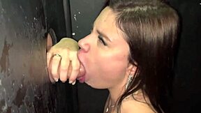 My boyfriend took me to suck a stranger's cock at the gloryhole - what a wild fetish adventure!