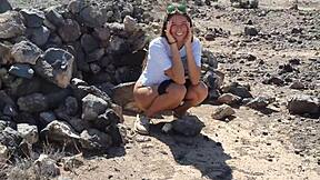 Public Pissing Teen 18+ Gives Risky Blowjob on Camping to Her Boyfriend