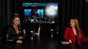 Hey, this Brazilian redhead shows off her oral skills in a glamorous swinger group with blonde lesbians in lingerie