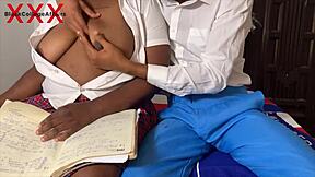 Study session becomes wild sex due to big boobs - full video on red