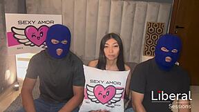 petite chica calls two technicians to check her air conditioner and they end up in 3some