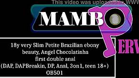 18y slim petite brazilian ebony beauty angel chocolatinha takes first double anal dp dapbreakin with 3on1 action