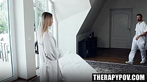 Petite teen Jenny Wild gets hardcore blowjob and pov pussy action with Erik Everhard in taboo reality.