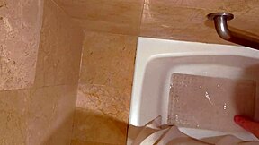 Intensely Grabbing Stepsister Masturbating in Bath