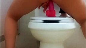 Sexy petite girlfriend masturbates with dildo squirting orgasm in dirty homemade video leaked from boyfriend