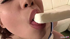 Japanese Girl Sucks and Swallows Cum Load