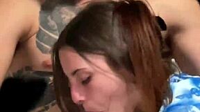 Pretty Skinny Slut Gives Deepthroat Blowjob And Handjob To Huge Cock