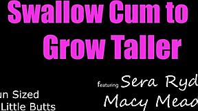 Shorties macy meadows & sera ryder double team stepbros cock for his cum to grow taller. Blowjob and cum swapping lead to squirting orgasm.