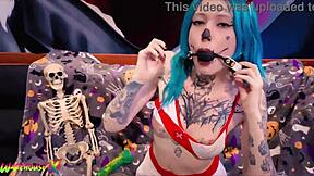 Limit Testing with Coyemoo Skinny Emo Teen Inserting Huge 55cm Dildo in Tight Pussy for Moaning Solo