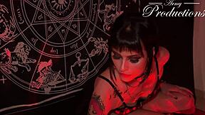 gothic latina teen in cowgirl and doggystyle with boyfriend for cumshot facial