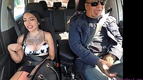 Casting skinny tattooed latina baby kat with fake tits in bedroom interview by luis garay