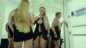 tia and her famous niece dance casually, rubbing together as hot blonde rabudas in the party vibe.