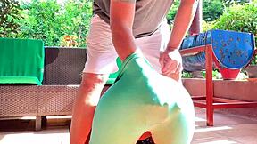 Stepdad Spots Me in Yoga Outside and Devours My Tight Young Pussy!