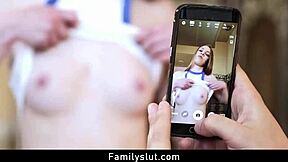 teen abi grace takes big cock deep in her pussy then swallows cumshot