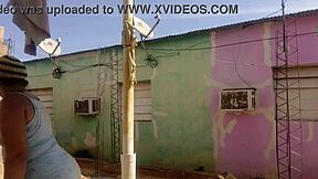 Hey, my neighbor can't resist staring at my big ass in this short dress.