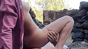 Brunette Teen Babe Enjoys Outdoor Fucking with Huge Cock in Deep Positions