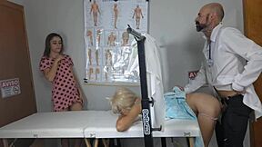 Two Naughty Girls Go To Gynecologist To Let Him Play With Their Pussy!