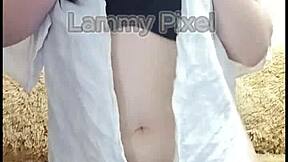 why is this horny brunette lammy pixel stripping to reveal her huge ass?