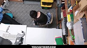 Hey cute brunette teen Penelope Reed you got caught shoplifting so strip down now for pov fuck with monster cock ripping clothes and pounding petite small tits body hard.