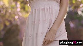 Hey, Watch This Lovely Brunette German Teen 18+ Bianka Helen Strip And Pose Nude Outdoors!