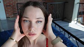 Brunette Babysitter Student Gets Creampie in Homemade Doggystyle and Cowgirl Fuck