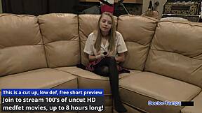 Dr tampa takes ava siren as corporate slave in backstage bdsm with blowjob face fucking spanking humiliation latex gloves and shaved pussy pov