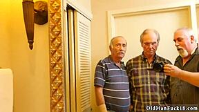 Blonde Russian Teen 18+ Gives Blowjob And Takes Amateur Anal In Hardcore Threesome With Old Guy