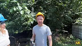 Sexy Fanta Sie Fucks with Old Hunter for Her Annual Salary in Public Outdoor Cheating Encounter