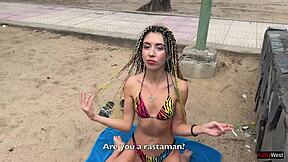 I feel so excited when rastafarian girl smokes magic cigarette and craves huge rough anal sex outdoors with pigtails pov cumshot