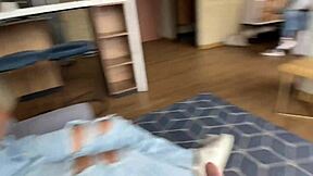 bbw teen 18+s boldly double blowjob and rimming old man in ffm casting with colombian chubby babe