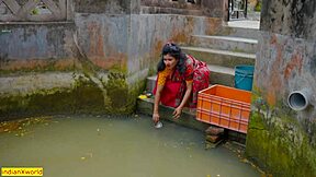 Horny Indian village bhabhi gets fucked doggy style in outdoor ranch sex