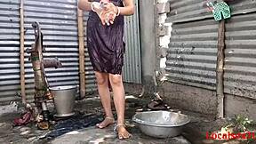 Hey village wife, ready for outdoor fuck with husband friend in this official ranch sex video