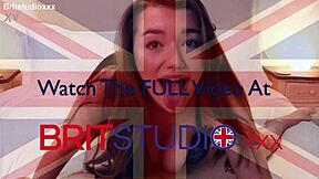 British teen in lingerie gives close up blowjob and swallows cum