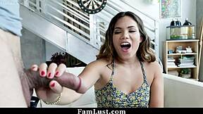 young ASIAN STEP DAUGHTER uses her mouth to PLEASE her DADDY'S DICK in this old and young fantasy roleplay