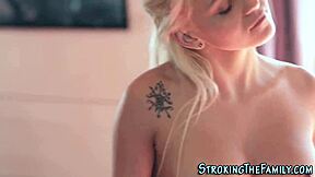 Heart races as inked teen stepsister takes big cock blowjob from uncle in taboo group hardcore with mature milf and father-in-law