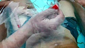 Me and my friend seduce this curvy mature with a monster cock for a hot ffm threesome by the pool