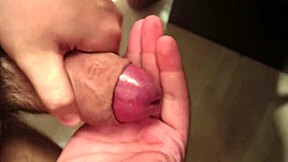 intriguing big cock solo masturbation ends with huge massive cum load