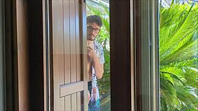 My nympho neighbor lured me over, teased in lingerie, then rode my big cock like a slut until I filled her mouth with cum