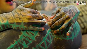 Hey sexy tattoo girl, show off that petite ass in fishnets and high heels with xl dildo anal play