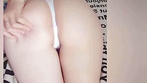 Hot Curvy College Hottie in White Panties Massages Natural Tits and Fingers Wet Shaved Pussy During Solo Homemade Masturbation