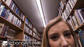 i uh try to focus but vr bangers silent library fuck turns into pov banging with skinny student. she rides cowgirl and takes cumshot after fingering...