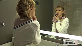 Slim slut Hime Marie enjoys rough anal fingering and squirting in wild game