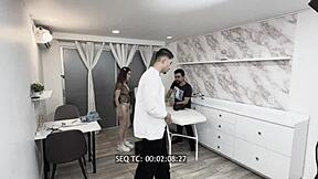 Juan Bustos Voyeur Captures Karolin Gomezxx And Millan Rodriguez In Behind The Scenes Petite Latina Blowjob And Doggystyle Action