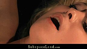 blonde salacious slut bound and lasting toy drilled in bondage domination