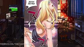 Blonde teen deepthroats and fucks hot friend with creampie inside shaved pussy!